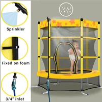 55 inch trampolines met veiligheidsbehuizing Net Outdoor Indoor Trampoline voor kinderen met Water Sprinkler Max Load 100lbs Home Entertainment VS A14