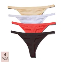 Pantaloni da donna in cotone G-String Thong Panties String Biancheria intima Donne Briefs Sexy Lingerie Pantaloni intimi Signore Low-Rise Low-Rise 4pcs Y0220