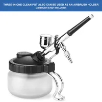 Professionele Spuit Guns Multifunctionele Airbrush Cleaning Pot Gun Cleaner Glas Luchtborstel Houder Clean Paint Fles Jar Tools Set