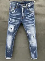DSQ Phantom Tortue Classic Fashion Homme Jeans Hip Hop Rock Moto Mens Casual Design Décontracté Design déchiré Jeans en détresse Skinny Denim Biker DSQ Jeans 6159