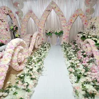 Luksusowy Sztuczny Kwiat Row Układ Wystrój Na Party Wedding Arch Tło Cytowany Kwiat Róża Peonia Hortensja Mix