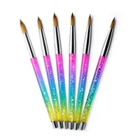 Brosses à ongles cristal cristal stylo acrylique peinture poignée kolinsky sable extension de cheveux UV gel gel polissage outils