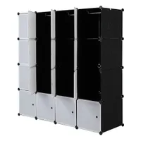 US-freies Verschiffen schnelle Lieferung Kunststoff Home Storage White Cube Organizer für Kleidung 35 * 45 cm Schwarz langlebige PP-Schrank