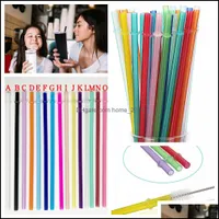Drinking Barware Kitchen, Dining Home & Garden24Cm Pp Plastic Sts Colorf Reusable Drink Juice Bar Party Decor Cyf4479 Drop Delivery 2021 Dtf