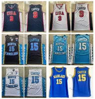 Vintage Molding High School Vince Carter 15 Basketbal Jerseys 2000 Verenigde Staten Mens NCAA North Carolina Tar Heels Steekhing Shirts