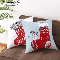 Подушка / декоративная подушка Fuwatacchi красный фестиваль подушка крышка рождественские носки чехлы декоративные для домашнего дивана полиэстер бросить наволочки 4