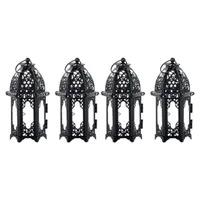 Mumluklar 4 adet Metal Tealight Tutucu Düğün Centerpieces Şeffaf Cam Asılı Fenerler Yaratıcı Masa Dekor Kuş Kaçağı
