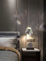 Pendant Lamps MOONSHADOW Lights Bedroom Led Full Brass Crystal Nordic Lamp Luminaire Suspension Decoration Salon Hanging 220V