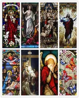 Andra Dekorativa Klistermärken Europeisk Oljemålning Figurer Religiös Kyrka Retro Dörr Hem Inredning Väggmålning Porch Bakgrund Affisch Självhäftande PV
