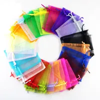 7x9cm Small Organza Bag Jewelry Packaging Wedding Party Favor Gift Candy Bags Organza Jewelrys Pouch 23 colors