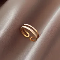 Titanium acero doble capa goteo anillo acristalamiento femenino instangulador especial-interés diseño luz lujo temperamento simple pulsera moda persona