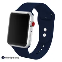 Silikon Solo Loop för Apple Watch Rems 44mm 40mm 45mm 41mm 38mm 42mm Elastic Silicon Watchband Armband Iwatch Serie 2 6 5/4/3 SE 7 Band