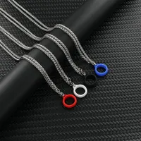 Colares de pendentes Xiaoboacacc cadeias de pescoço de aço inoxidável para mulheres e homens coreanos de silicone anel de casal colar presente