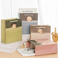 Wrap regalo 5/10/15 pezzi sacchetti creativi per lo shopping baby shower bomboniere mondiale dipinto box da imballaggio stampato