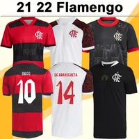 21 22 Flamengo Diego Pedro Erkek Futbol Formaları E.Ribeiro De Arrascaeta Ev Uzakta 3. Eğitim Kırmızı Siyah Beyaz Futbol Gömlek Camisetas de Futebol