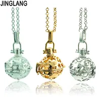 Pendant Necklaces JINGLANG 3 Color Chime Musical Crystal Ball Necklace Charms Cage Women Jewelry Choker