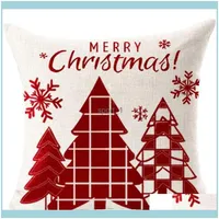 Decorations Festive Party & Garden Christmas Red Linen Pillowcase Elk Snowman Printing Pillow Case Sofa Bedroom Pillows Er 18 Color Home Dec