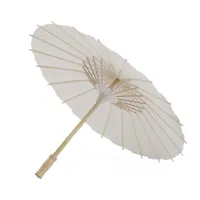 Fans parasoller yo cho 20.47in bröllop mariage paraply tillbehör po rekvisita dekoration beige papper vit diy brud parasoll