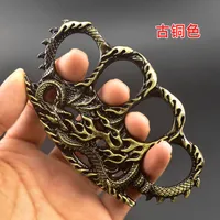 Botão de boxe de defesa Tigre dedo boxing conjunto legal artes marcial wepon quatro chinês dragão fecho de mão anel 355G