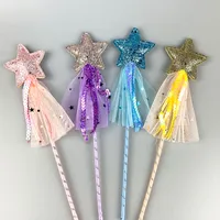 Peri Glitter Sihirli Değnek Sequins ile Püskül Parti Favor Çocuk Kız Prenses Giydir-Up Kostüm Asası Rol Oynamak Doğum Günü Tatili 4778 Q2