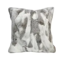 Pillow Case Natural Color Hand Made Real Fur Cushion 45*45cm Single Side Square