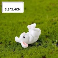 White Rabbit Family Easter Bunny Doll Ornament Toy Miniature Animals Accessory Fairy Garden Decoration Moss Micro Landscape MaterialGWD12443