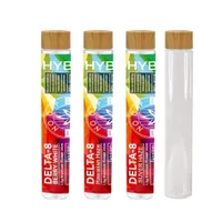 No CAP EST 2017 Delta 8 Paquete de tubo de vidrio conjuntas Suver Haze 1.5G Flower Premium PRE ROLLE PRINCIPAL DE ALMACENAMIENTO Botellas de vidrio Tubos de ensayo con tapas de bambú