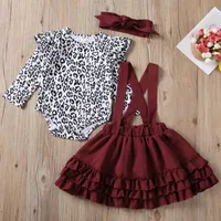 Clothing Sets 2021 Christmas Toddler Baby Girls 2pcs Clothings Deer Romper Tops Dress Skirt Outfits Set 0-24 Months