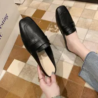 Sandals Flat Shoes 2021 Fashion for Women Pu Square Toe Slip on Flip Flops Slipper Summer Women’s Casual