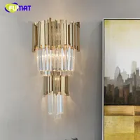 Wall Lamps FUMAT Modern Luxury Crystal Lamp Sconce Living Room Bedside Corridor Deco LED Office Lights