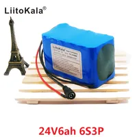 LiitoKala 24V 6Ah Battery Pack 25.2V 18650 Batteries 6000mAh Rechargeable For GPS Navigator Golf Car Electric Bike