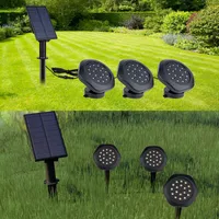 Lampy Lawn LED Solar Ground Plug Lights RGB Ogród Outdoor Yard Basen Basen Underwater Spotlight Decor