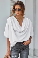 Новый дизайн женские блузки повседневные летние блузки обертки v шеи рубашки мода 2022 свободные топы белая большая женская блузка с длинным рукавом