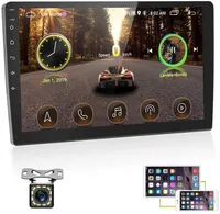10.1 인치 자동차 DVD GPS 내비게이션 더블 DIN 안드로이드 스테레오 플레이어 Bluetooth 백업 카메라 터치 스크린 네비게이터 지원 WiFi 미러 링크 스티어링 휠 제어