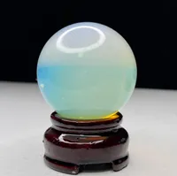 45--50mm 1 takım ahşap stand ile güzel opalite küre birlikte kristal top kristal küre satılık kristal küre