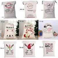 Venta al por mayor 10 estilos Christmas Sacks Santa Claus Candy Apple Bags Dibujos animados Drawstring Sack Festival regalos para amigos