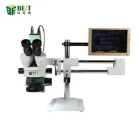 Conjuntos de herramientas de mano profesional BST-X7 BRAZO DOBLE Soporte universal Microscopio estéreo Trinocular Reparación de teléfonos móviles 7-45X Zoom continuo largo