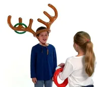 Suministros de fiesta Horquillas inflables de Navidad Anillo de cabeza de ciervo Elk Hordoneseada Horquilla Lanzamiento Anillos Juguetes para niños