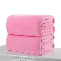 Warme Flanellfleece -Decken weiche feste Decken fester Bettdecke Plüsch Winter -Sommerwurf -Decke für Bettsofa 44 V2
