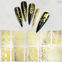 Europejski i USA Gorące Sprzedawanie Nail Stickers 3D Gold Tamping Naklejki Nail Statek Wzornik Nail Art Tools