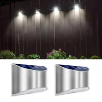 Lâmpadas de parede LED Lâmpada de luz solar Material de aço inoxidável de aço à prova d 'água de jardim Garden Fence Staircase