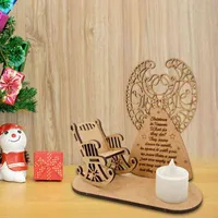 2021 New Christmas Remembrance Candle Ornament Angel Poems för att fira kära Gungande stol dekorationer DIY Wooden Orn