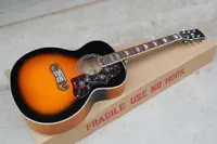 Envío de guitarra al por mayor Guitar Fábrica de alta calidad Guitarra acústica Vintage Sunburst Acoustic Grover Tuners 15