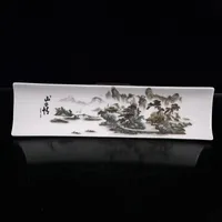 Chinesische alte Porzellan-Pastell-Landschaftsmuster-lange Platte