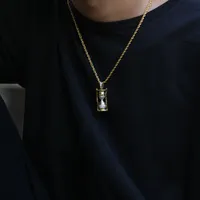 Nieuwe hiphop sieraden zandloper hanger ketting gouden micro pave cz zirkons met ketting voor mannen vrouwen mooie mode cadeau rapper accessoires