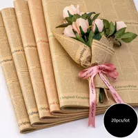 Newspaper Florist Wrap Flower Bouquet Gift Packaging Wrapping Paper for Birthday Valentine Mother&#039;s Day Christmas Thanksgiving