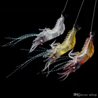 90mm 7g Soft Simulation Prawn Shrimp Fishing Floating Shaped Lure Bait Bionic Artificial Lures with Hook 10pcs 4 Colors247n308g