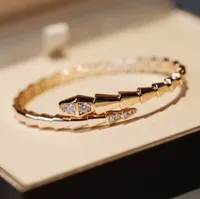 Top Designer Brand New 2022 Puro 925 sterling argento gioielli polsino donne rosa oro serpente diamante braccialetto braccialetto braccialetto braccialetto bella bella qualità di lusso