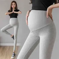 5646 # Yaz Ince Pamuk Annelik Legging Yoga Spor Rahat Sıska Pantolon Giysileri Hamile Kadınlar Için Yüksek Bel Göbek Hamilelik 210831