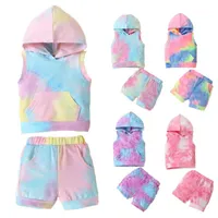 Clothing Sets Summer Baby Girl Clothes Fashion Hooded Pullover Toddler Outfits Children&#039;s Shorts Ropa De Conjuntos Para